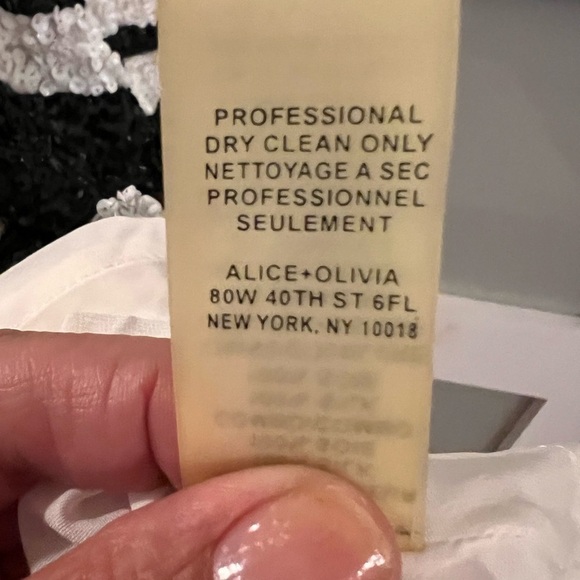 ALICE + OLIVIA black and white stripped sequined mini dress. Size 10 - Picture 11 of 11